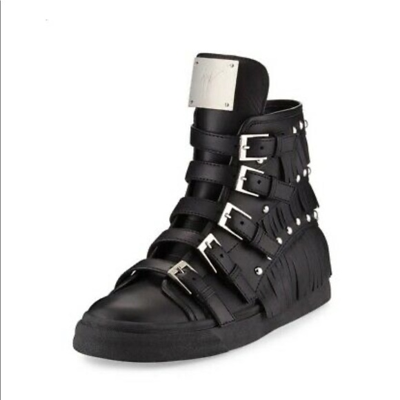 Giuseppe Zanotti Black Fringe Studded sneakers - Picture 1 of 13